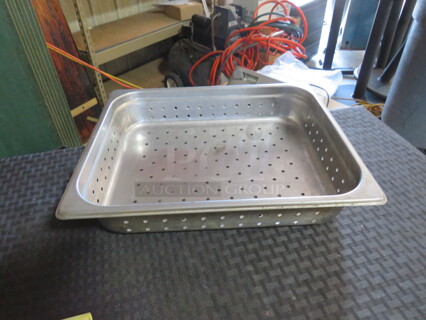 One Half Size 2.5 Inch Deep Perforated Hotel Pan. 