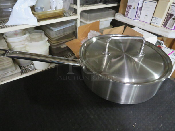 One NEW Vollrath 6 Quart Stainless Steel Saute Pan With Lid..  #47746, #47774 - Item #1117579