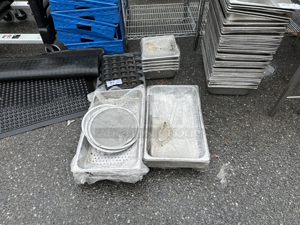 ALL ONE MONEY! Lot of Various Items Including Muffing Pans and Stainless Steel Drop In Bins