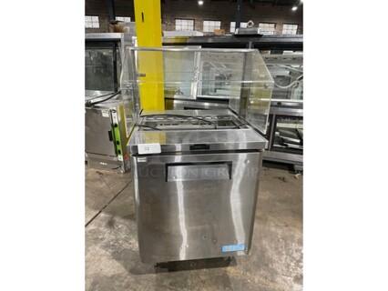 Turbo Air Refrigerated Salad Bar Island! Single Door Storage Space Underneath! All Stainless Steel! Model MST28711S SN: MS2TA02021 115V