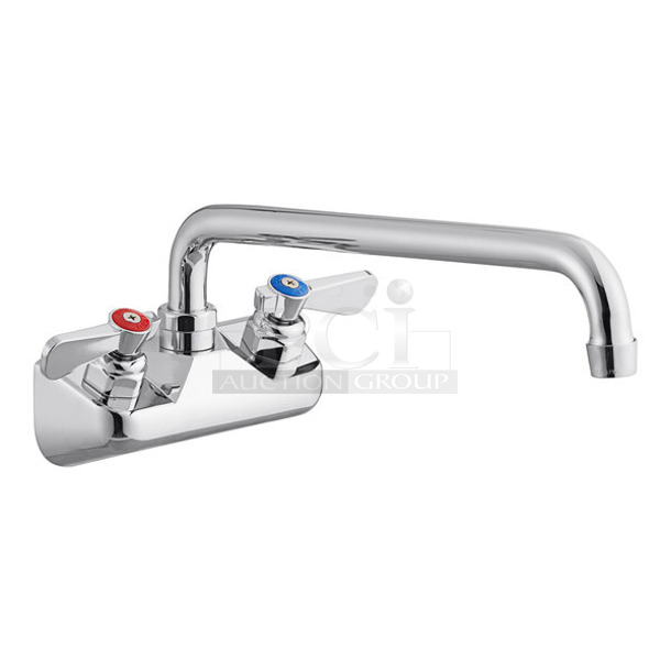 BRAND NEW SCRATCH AND DENT! Regency 600FW412 Wall Mount Faucet with 4" Centers and 12" Swing Spout 