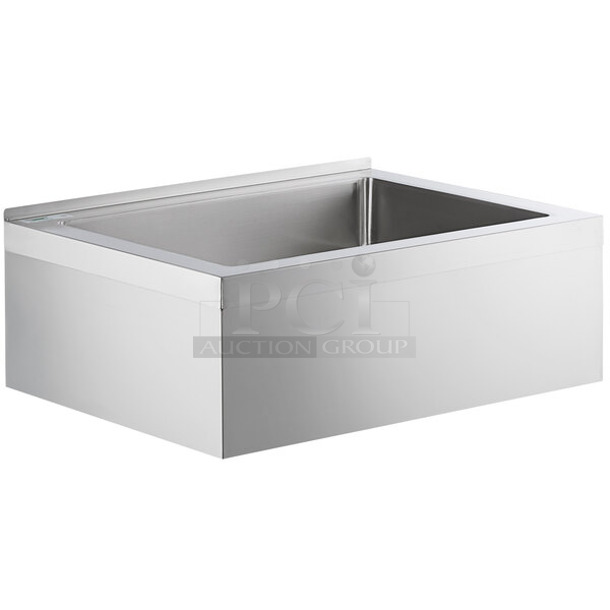BRAND NEW SCRATCH AND DENT! Regency 600SM20286 33" 16-Gauge Stainless Steel One Compartment Floor Mop Sink - 28" x 20" x 6" Bowl. 
