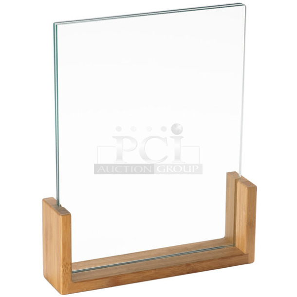 Box of 6 BRAND NEW! Cal-Mil 1510-811-60 Bamboo U-Frame Base 9" x 1 1/2" x 12" Displayette with Acrylic Insert.
