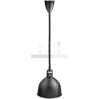 BRAND NEW SCRATCH AND DENT! ServIt 423HLR85BK Retractable Cord Ceiling Mount Heat Lamp with Modern Black Finish Round Dome Shade. 