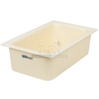 BRAND NEW SCRATCH AND DENT! Carlisle CM1100C1402 Coldmaster CoolCheck Full Size White Cold ABS Plastic Food Pan - 6" Deep