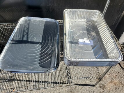 Lot of Aluminum Food Pans and Lids