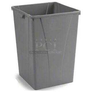 BRAND NEW SCRATCH & DENT! Set of 4 Carlisle 34393523 Gray 35 Gallon Square Polyethylene Centurian Waste Container With Handles. 4x Your Bid