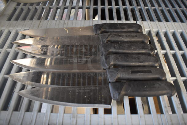 6 SHARPENED! Stainless Steel Chef Knives. Includes 13". 6 Times Your Bid!