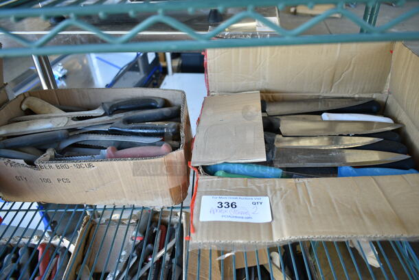 90 SHARPENED Stainless Steel Knives Including Chef and Bread. 90 Times Your Bid! - Item #1117993