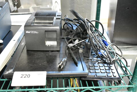 ALL ONE MONEY! Lot of Various Items Including AOC Monitor, Star TSP100 Receipt Printer, Keyboard