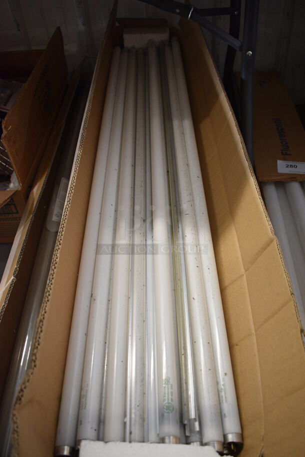 ALL ONE MONEY! Lot of 3 Boxes of Fluorescent Lights! Approximately 50. 48"