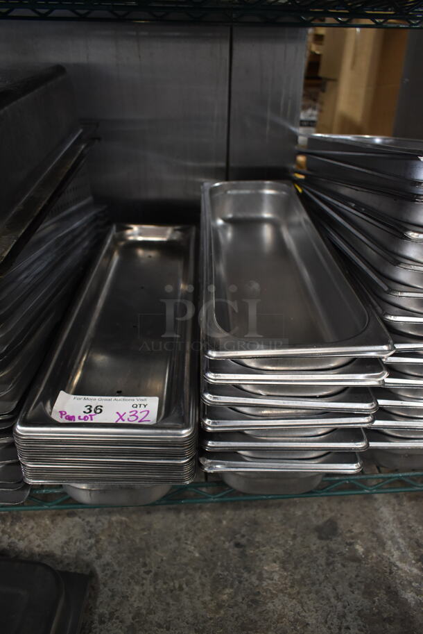 32 Stainless Steel 1/2 Long Size Drop In Bins. Includes 1/2Lx2.5. 32 Times Your Bid!