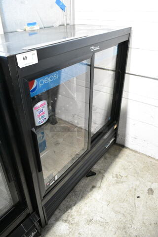 2021 True GDM-41SL-48-HC-LD Metal Commercial 2 Door Reach In Cooler Merchandiser w/ Poly Coated Racks. 115 Volts, 1 Phase. 