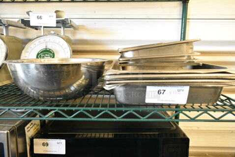 11 Various Stainless Steel Items Including Drop In Bins and Bowl. 11 Times Your Bid! 