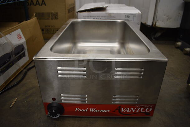 IN ORIGINAL BOX! 2021 Avantco 177W50 Stainless Steel Commercial Countertop Food Warmer. 120 Volts, 1 Phase. 14.5x23x9. Tested and Working!