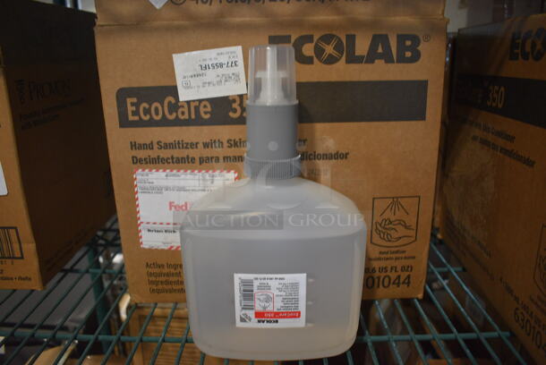 3 Boxes of 4 Ecolab EcoCare 350 Hand Sanitizer Bottles. Total of 12 Bottles. 5.5x3x9.5. 3 Times Your Bid!