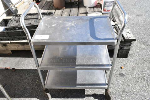 Metal 3 Tier Cart on Commercial Casters. (out back)