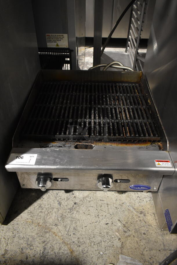 Cook Rite Stainless Steel Commercial Countertop Natural Gas Powered Charbroiler Grill. 