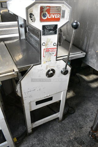 Oliver 777 Metal Commercial Floor Style Bread Loaf Slicer. 115 Volts, 1 Phase. Tested and Does Not Power On