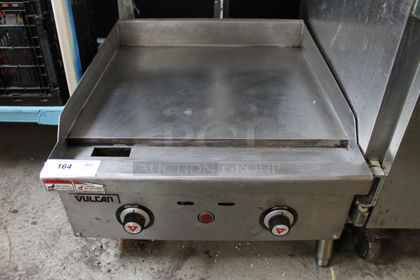 LATE MODEL! Vulcan VCRG24-T1 Stainless Steel Commercial Countertop Natural Gas Powered Flat Top Griddle. 