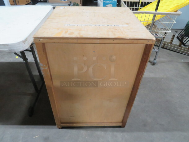 Wooden Box With Lift Lid And Side Handles. 22X22X31