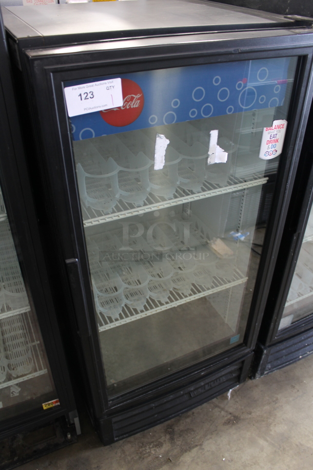 2014 True GDM-10-LD ENERGY STAR Metal Commercial Single Door Reach In Cooler Merchandiser w/ Poly Coated Racks. 115 Volts, 1 Phase. Tested and Powers On But Does Not Get Cold