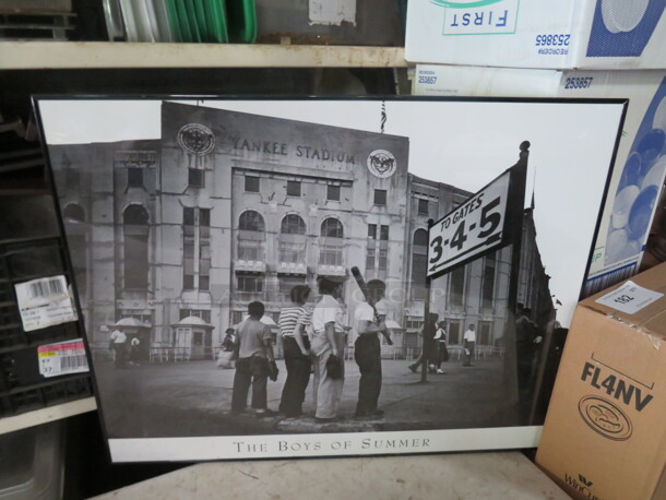 One Framed Yankee Stadium Picture. THE BOYS OF SUMMER! 28X23