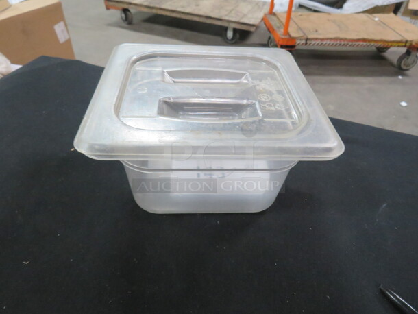 1/6 Size 4 Inch Deep Food Storage Container With  Lid. 2XBID