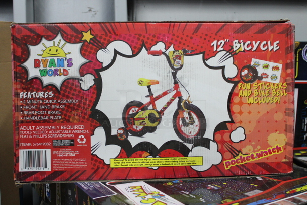 Ryan's World 12" Ninja Boy's Bike, Red