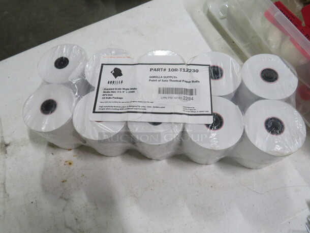 One Lot Of 10 Rolls Of Printer Paper. #10R-T12230.