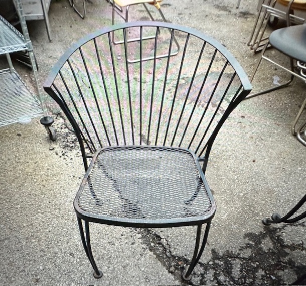 Black Metal Patio Chair. 3XBID