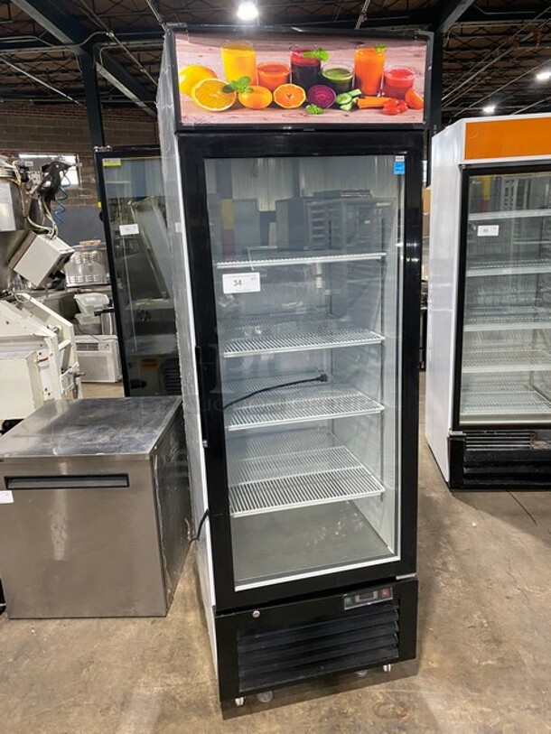 Migali Commercial Single Door Reach In Cooler Merchandiser w/ Poly Coated Racks on Commercial Casters! MODEL C-23RM SN: C-23RM16012292014 115V 1PH - Item #1116325