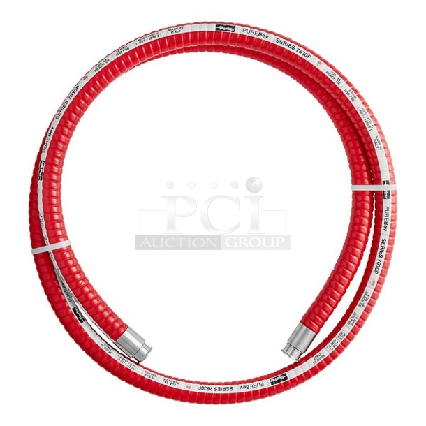 BRAND NEW SCRATCH AND DENT! Parker PureBev Series 7630 7630P 15' x 1 1/2" Delivery and Suction Hose with Pro Cover and Crimp Ferrule / Clamp End Connections