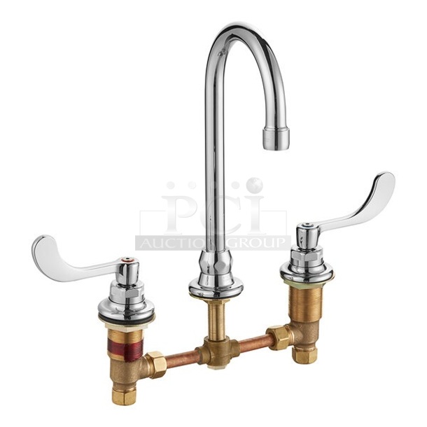 BRAND NEW SCRATCH AND DENT! American Standard 6540170.002 Monterrey 1.5 GPM Deck-Mount Widespread Lavatory Faucet with 8" Centers, Rigid / Swivel Gooseneck Spout, and Multi-Laminar Spray Aerator