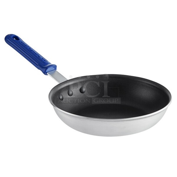 3 BRAND NEW SCRATCH AND DENT! Vollrath Z4008 Wear-Ever 8" Aluminum Non-Stick Fry Pan with CeramiGuard II Coating and Blue Cool Handle. 3 Times Your Bid!