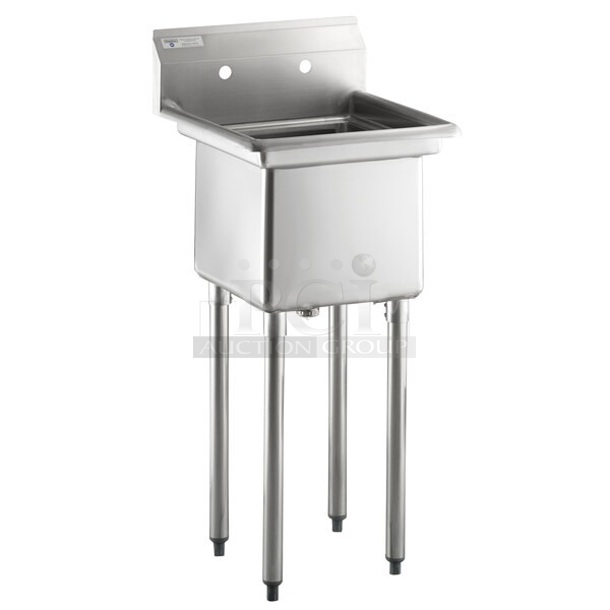 BRAND NEW SCRATCH AND DENT! Steelton 522CS11515 20 1/2" 18-Gauge Stainless Steel One Compartment Commercial Sink without Drainboard - 15" x 15" x 12" Bowl