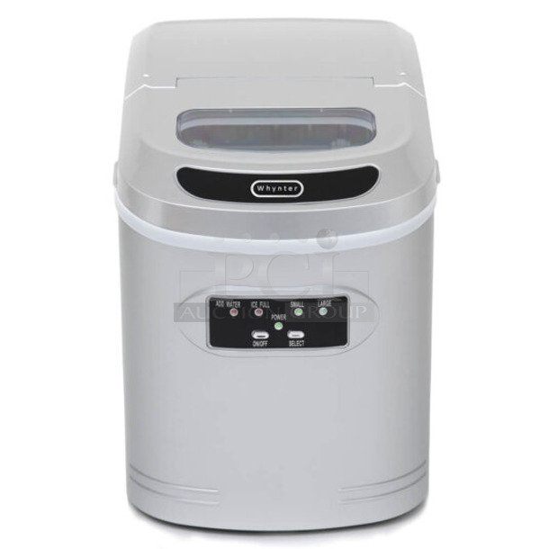 BRAND NEW SCRATCH AND DENT! Whynter IMC-270MS Metal Countertop Compact Portable Ice Maker 27 lb capacity. 115 Volts, 1 Phase. Tested and Working! - Item #1118001