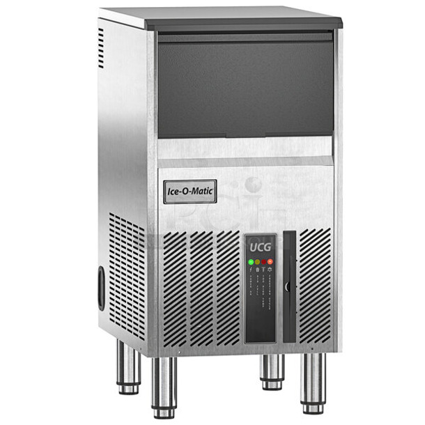 BRAND NEW SCRATCH AND DENT! 2022 Ice-O-Matic UCG 60 A Stainless Steel Commercial Undercounter Gourmet Cube Ice Machine. 115 Volts, 1 Phase. 