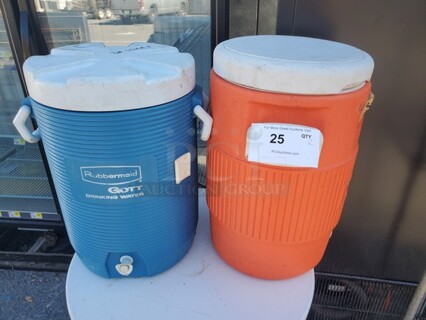 Lot of Two 5 Gallon Beverage Coolers
(2xBid)