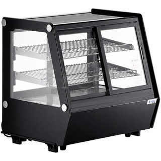 BRAND NEW SCRATCH & DENT! Avantco BCSS-28-HC 27 5/8" Black Self-Serve Refrigerated Countertop Bakery Display Case with LED Lighting. Glass and Frame are broken. 