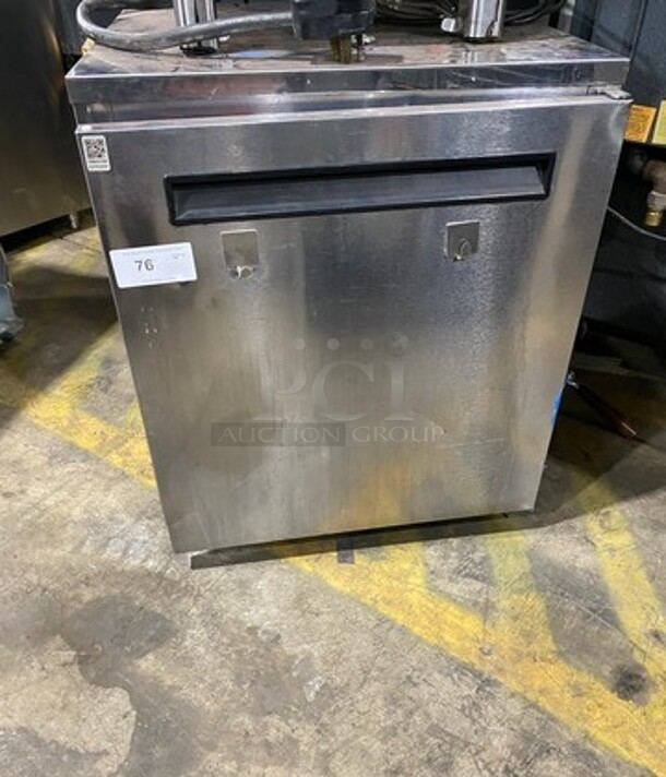 Manitowoc Commercial Refrigerated 2 Tap Kegerator! With Single Door Storage Space Underneath! All Stainless Steel! Model: ND21TS00 SN: 1608152000244 115V 60HZ 1 Phase