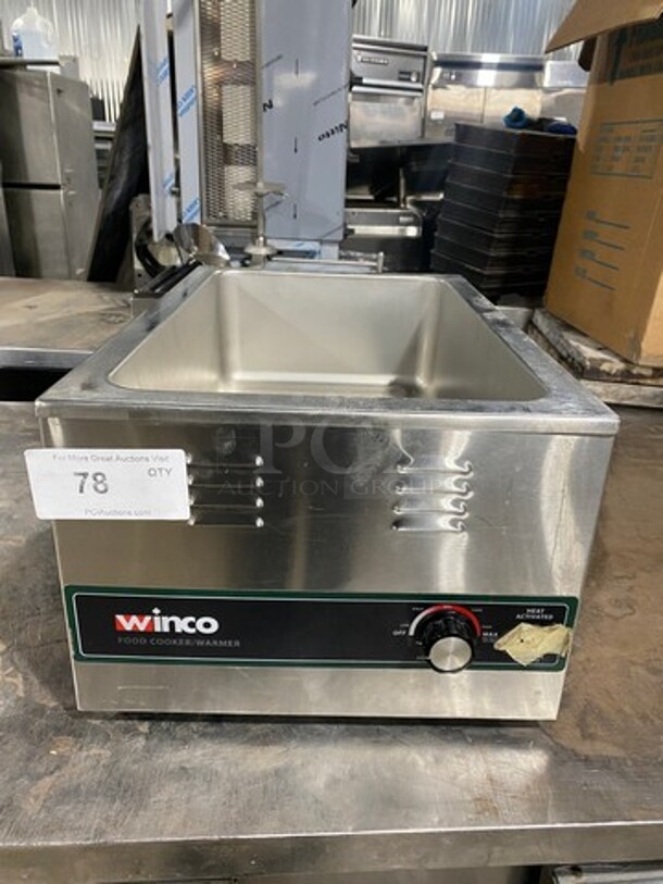 Winco Commercial Countertop Single Well Food Warmer! All Stainless Steel! MODEL FWS600 SN:FWS60010013001 120V