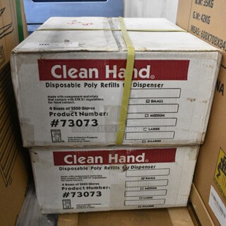 2 BRAND NEW IN BOX! Clean Hand 73073 Disposable Poly Refills for Dispenser. 2 Times Your Bid! 