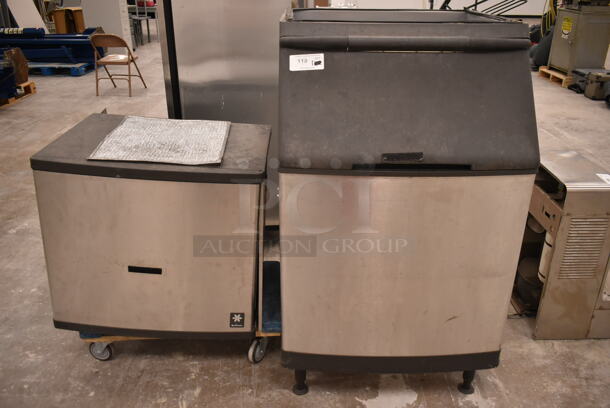 Manitowoc QY0804A Stainless Steel Commercial Ice Head on Manitowoc S570 Ice Bin. 208-230 Volts, 1 Phase. 