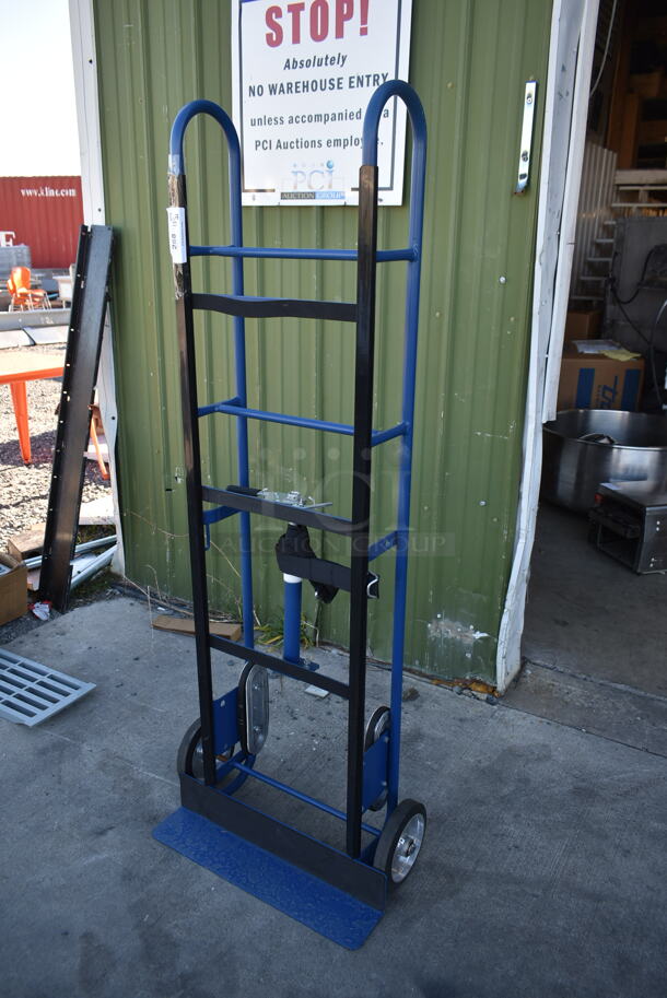 BRAND NEW SCRATCH AND DENT! Lavex 257AP0032 Blue Metal Furniture Dolly / Hand Truck. 750 Pound Capacity.