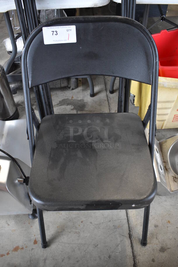 Black Metal Folding Chair. 18x18x30