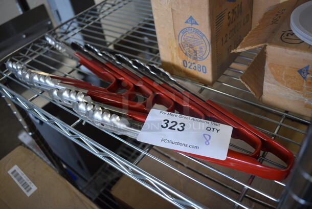 8 BRAND NEW! Stainless Steel Tongs. 10". 8 Times Your Bid!