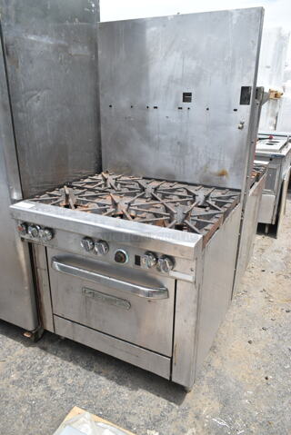Southbend 4361D Stainless Steel Commercial Natural Gas Powered 6 Burner Range w/ Oven and Back Splash. 