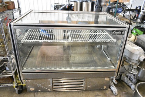 Leader CBK48 S/C Stainless Steel Commercial Floor Style Deli Display Case Merchandiser. 115 Volts, 1 Phase. Tested and Powers On But Does Not Get Cold