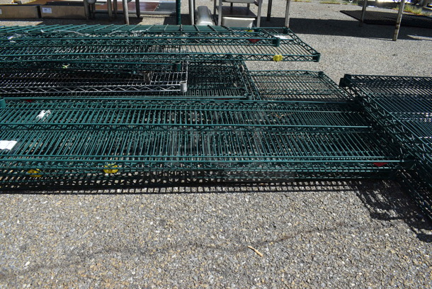 ALL ONE MONEY! Lot of 4 Metro Green Finish Wire Shelves. 60x18x1.5